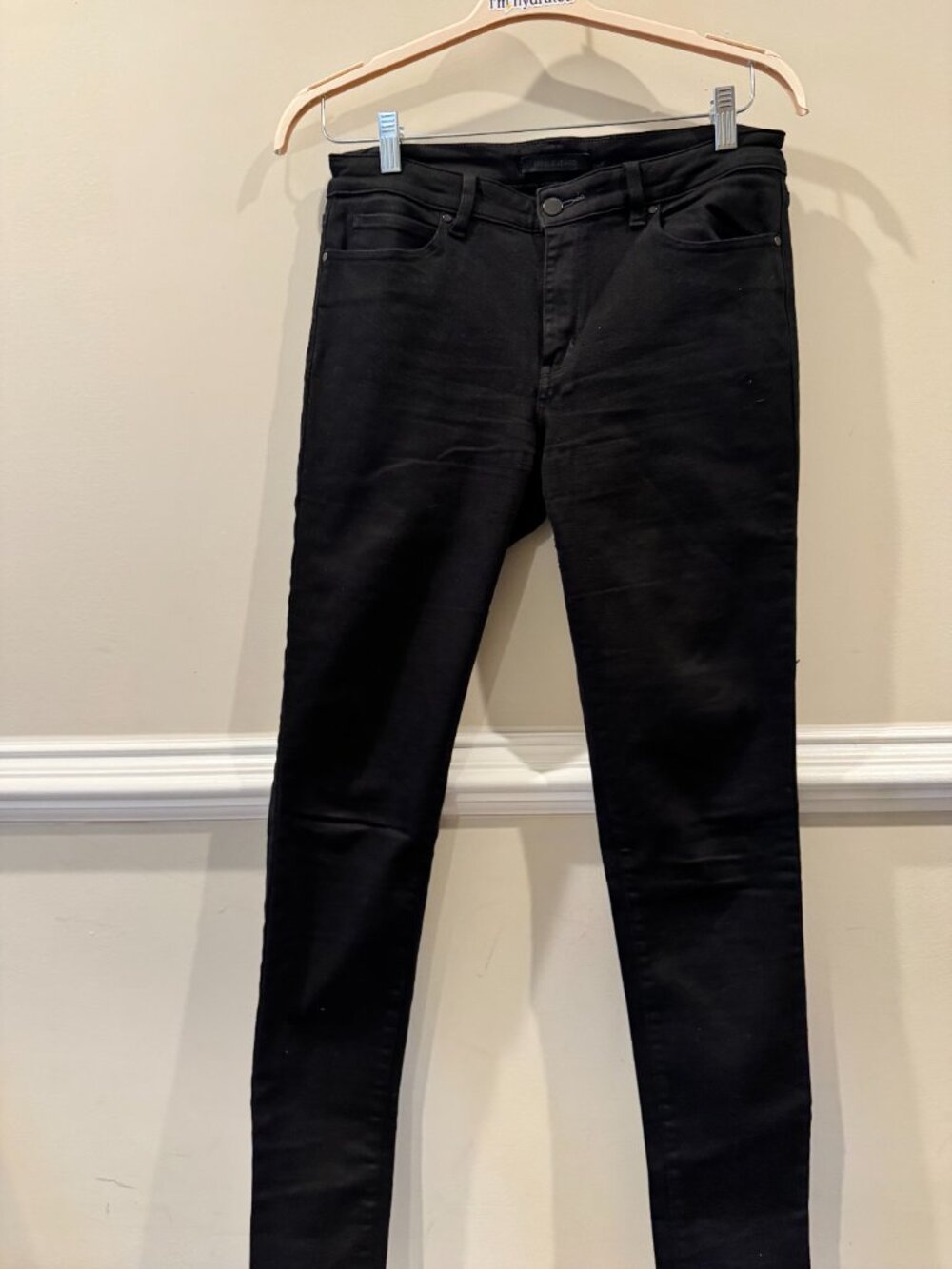 Uniqlo Black Skinny Jeans Size 30 Dark Wash Stretch Denim Slim Fit